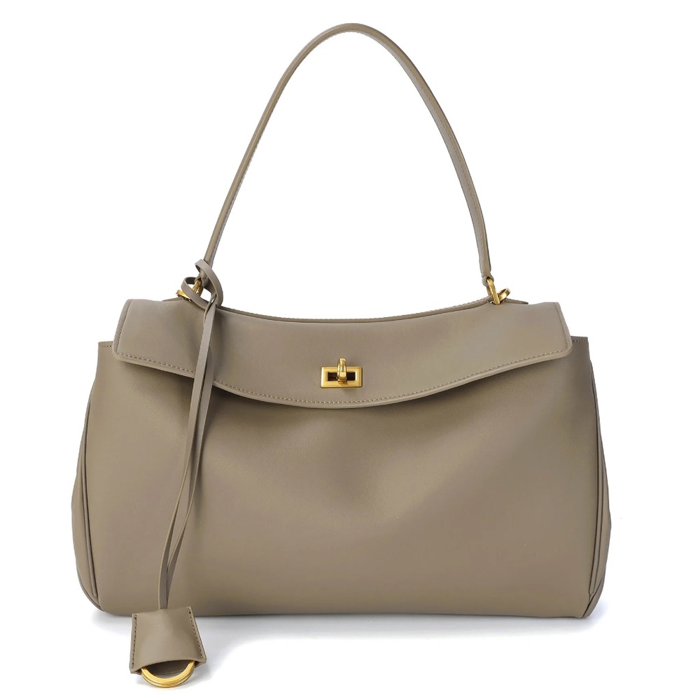 Tiffany & Fred Paris Versatile Elegance Genuine Leather Shoulder Satchel - Moka